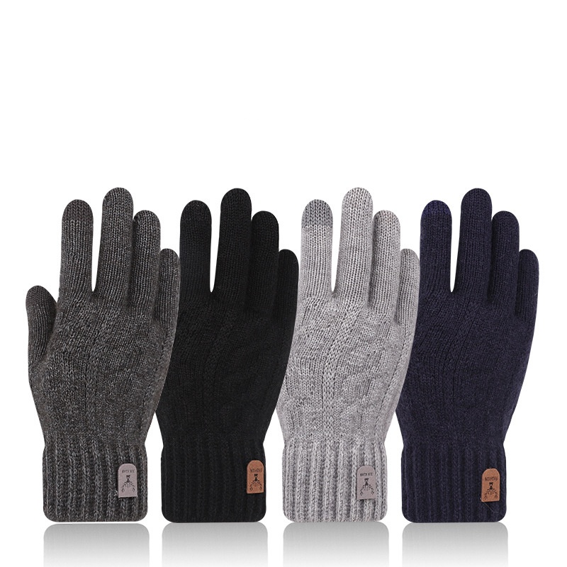 Wool Glove Lined - Erkekler İçin Kışlık Sıcak Yün Örgü