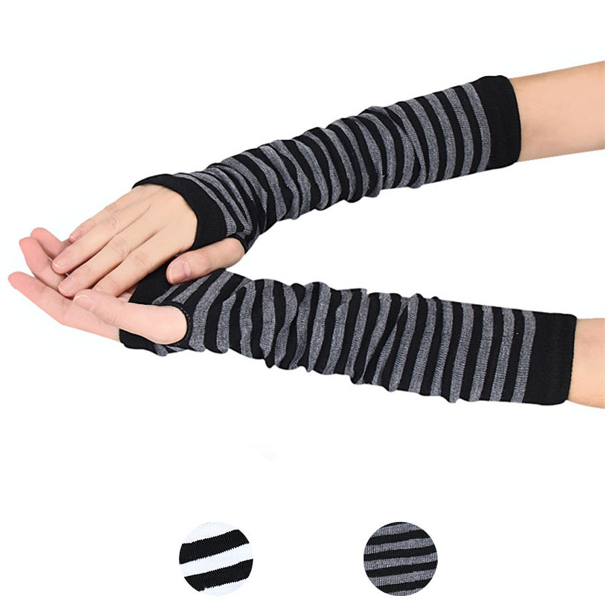Kadınlar Uzun Kollu Gotik Çizg - Fingerless Glove Knit incelemesi ve fiyatı